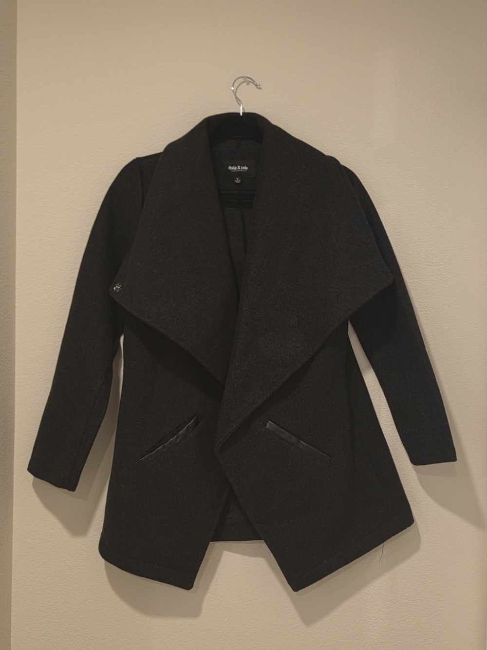 Ookie & Lala Drape Collar Open Front Jacket